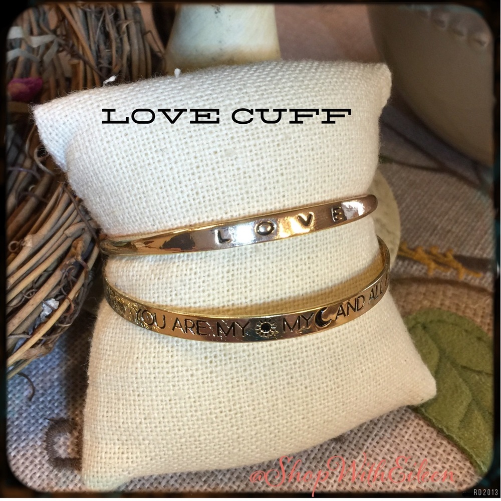 L O V E Yellow Gold Cuff